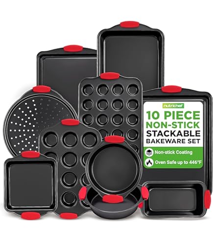 Amazon.com: NutriChef 8-Piece Stackable Nonstick Bakeware Set